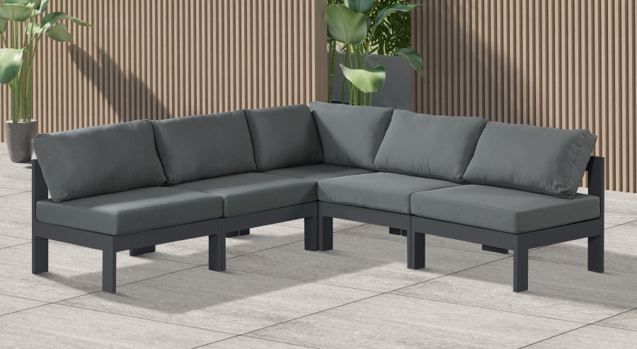 [HOT DEAL] Nizuc Fabric / Foam / Aluminum Grey Outdoor Patio Modular Sectional