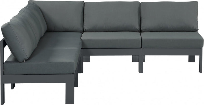 [HOT DEAL] Nizuc Fabric / Foam / Aluminum Grey Outdoor Patio Modular Sectional