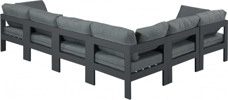 [HOT DEAL] Nizuc Fabric / Foam / Aluminum Grey Outdoor Patio Modular Sectional