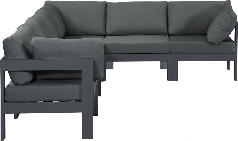 [HOT DEAL] Nizuc Fabric / Foam / Aluminum Grey Outdoor Patio Modular Sectional