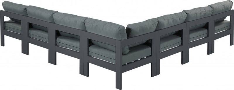 [HOT DEAL] Nizuc Fabric / Foam / Aluminum Grey Outdoor Patio Modular Sectional