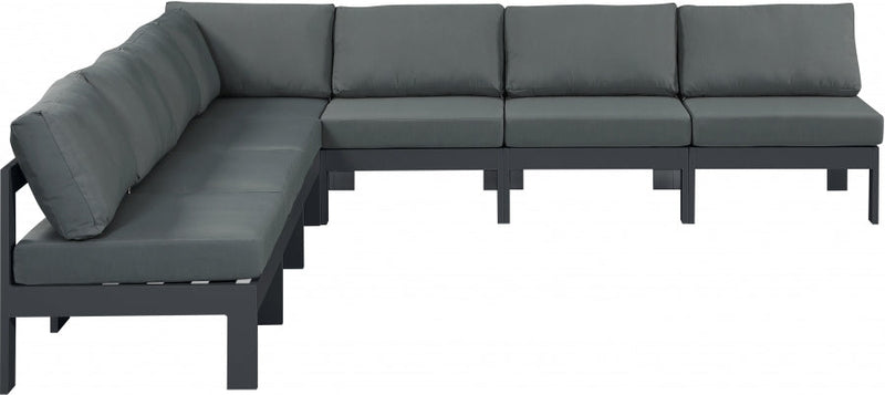 [HOT DEAL] Nizuc Fabric / Foam / Aluminum Grey Outdoor Patio Modular Sectional