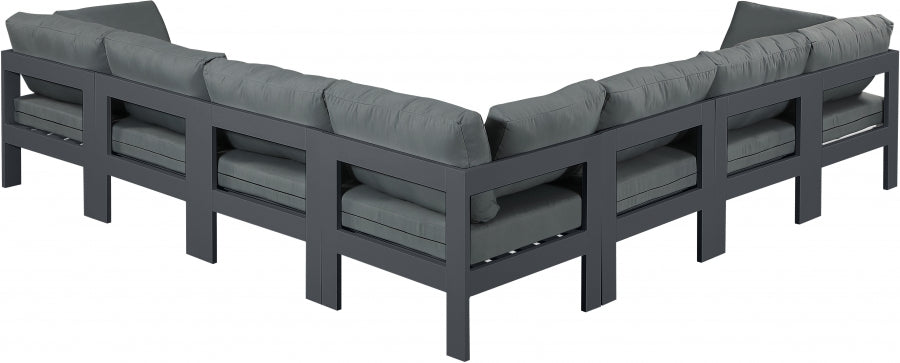 [HOT DEAL] Nizuc Fabric / Foam / Aluminum Grey Outdoor Patio Modular Sectional