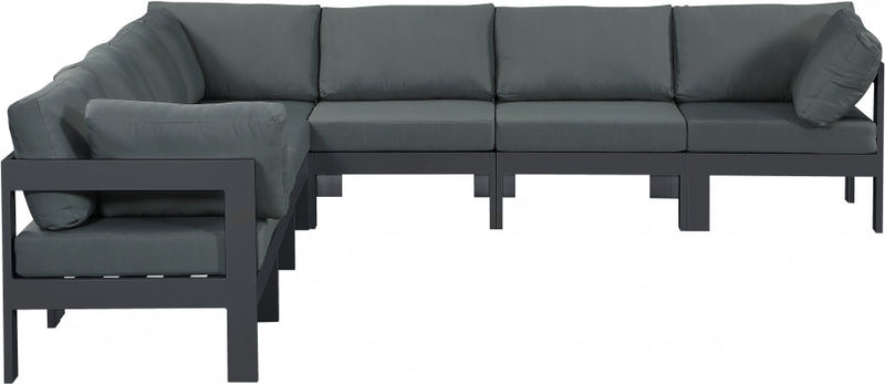 [HOT DEAL] Nizuc Fabric / Foam / Aluminum Grey Outdoor Patio Modular Sectional