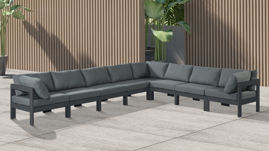 [HOT DEAL] Nizuc Fabric / Foam / Aluminum Grey Outdoor Patio Modular Sectional
