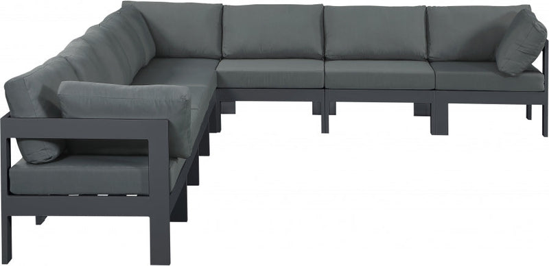 [HOT DEAL] Nizuc Fabric / Foam / Aluminum Grey Outdoor Patio Modular Sectional