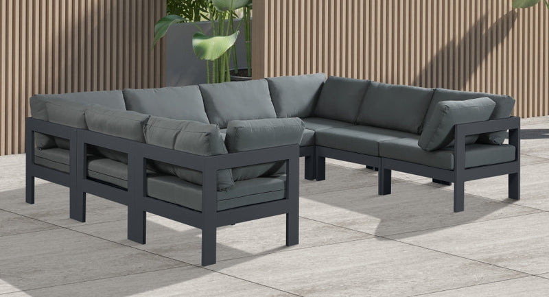 [HOT DEAL] Nizuc Fabric / Foam / Aluminum Grey Outdoor Patio Modular Sectional