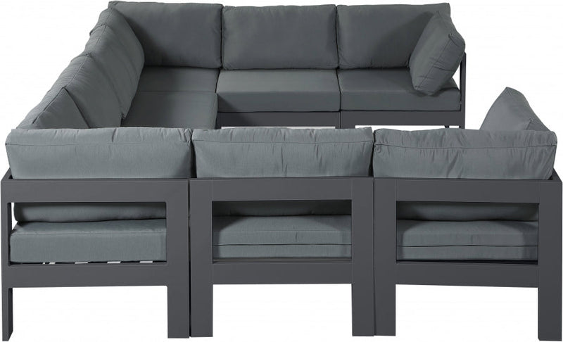[HOT DEAL] Nizuc Fabric / Foam / Aluminum Grey Outdoor Patio Modular Sectional