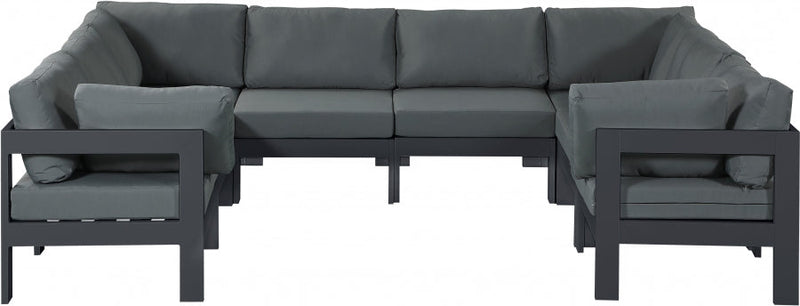 [HOT DEAL] Nizuc Fabric / Foam / Aluminum Grey Outdoor Patio Modular Sectional