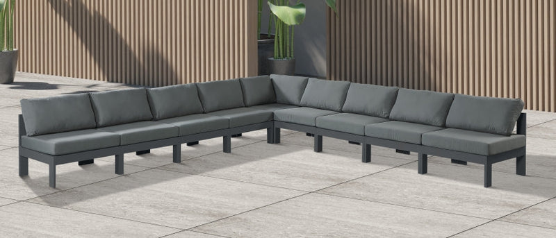 [HOT DEAL] Nizuc Fabric / Foam / Aluminum Grey Outdoor Patio Modular Sectional