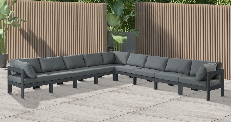 [HOT DEAL] Nizuc Fabric / Foam / Aluminum Grey Outdoor Patio Modular Sectional