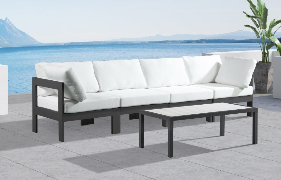 [HOT DEAL] Nizuc Fabric / Foam / Aluminum White Outdoor Patio Modular Sofa