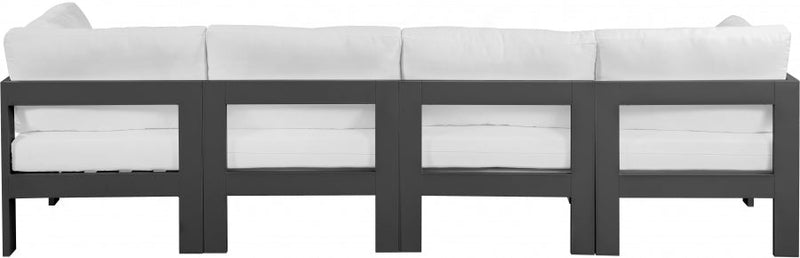 [HOT DEAL] Nizuc Fabric / Foam / Aluminum White Outdoor Patio Modular Sofa