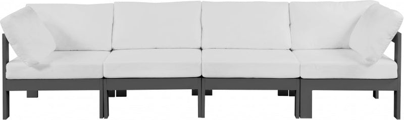 [HOT DEAL] Nizuc Fabric / Foam / Aluminum White Outdoor Patio Modular Sofa
