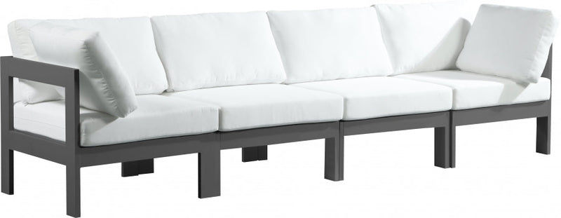 [HOT DEAL] Nizuc Fabric / Foam / Aluminum White Outdoor Patio Modular Sofa