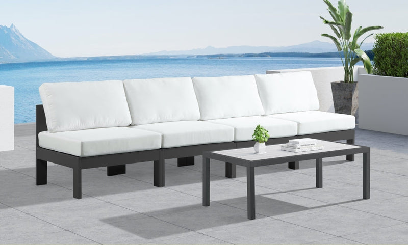 [HOT DEAL] Nizuc Fabric / Foam / Aluminum White Outdoor Patio Modular Sofa