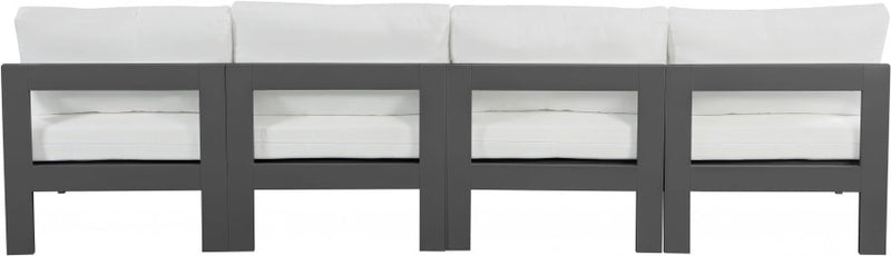 [HOT DEAL] Nizuc Fabric / Foam / Aluminum White Outdoor Patio Modular Sofa