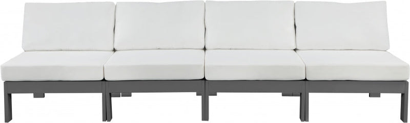 [HOT DEAL] Nizuc Fabric / Foam / Aluminum White Outdoor Patio Modular Sofa