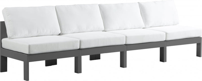 [HOT DEAL] Nizuc Fabric / Foam / Aluminum White Outdoor Patio Modular Sofa