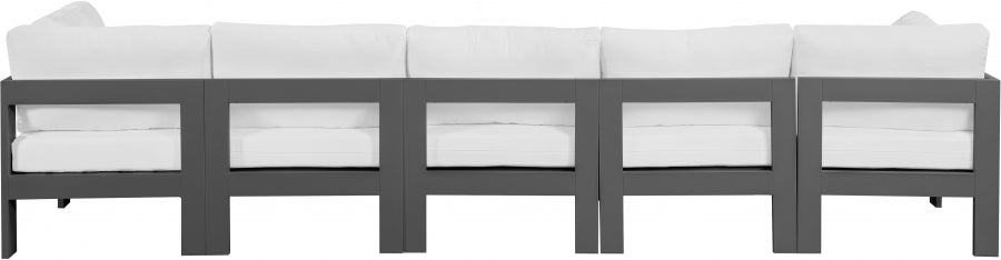 [HOT DEAL] Nizuc Fabric / Foam / Aluminum White Outdoor Patio Modular Sofa