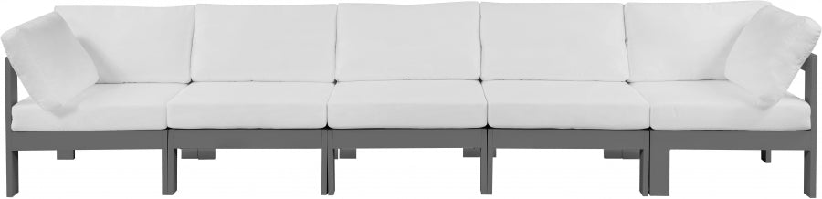 [HOT DEAL] Nizuc Fabric / Foam / Aluminum White Outdoor Patio Modular Sofa