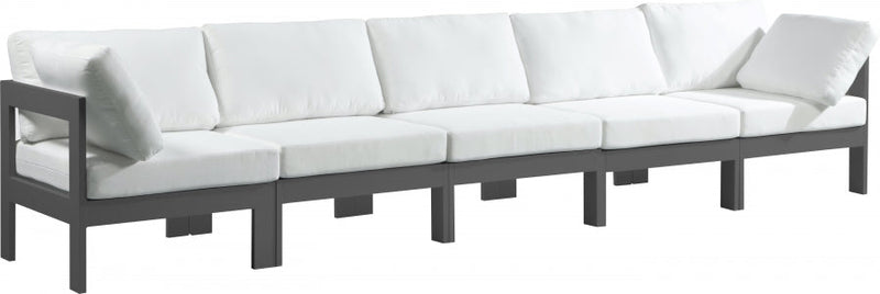 [HOT DEAL] Nizuc Fabric / Foam / Aluminum White Outdoor Patio Modular Sofa