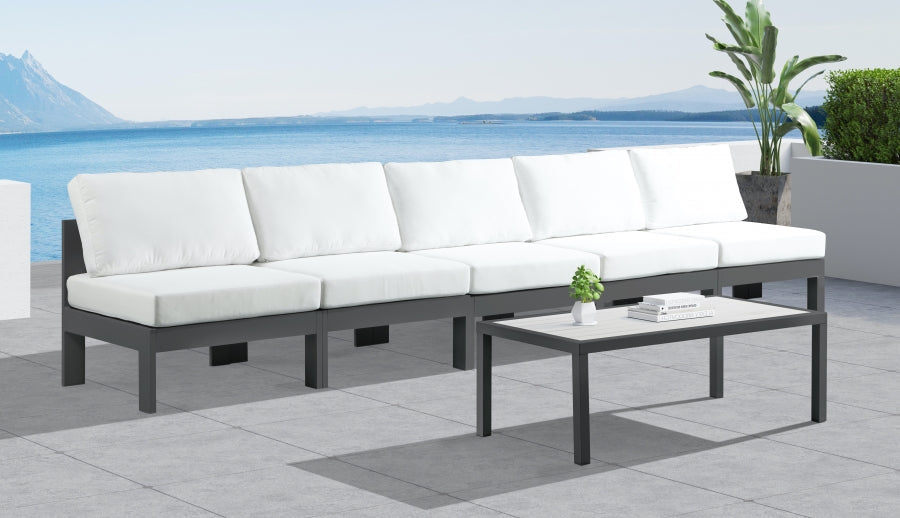 [HOT DEAL] Nizuc Fabric / Foam / Aluminum White Outdoor Patio Modular Sofa
