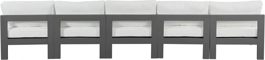 [HOT DEAL] Nizuc Fabric / Foam / Aluminum White Outdoor Patio Modular Sofa