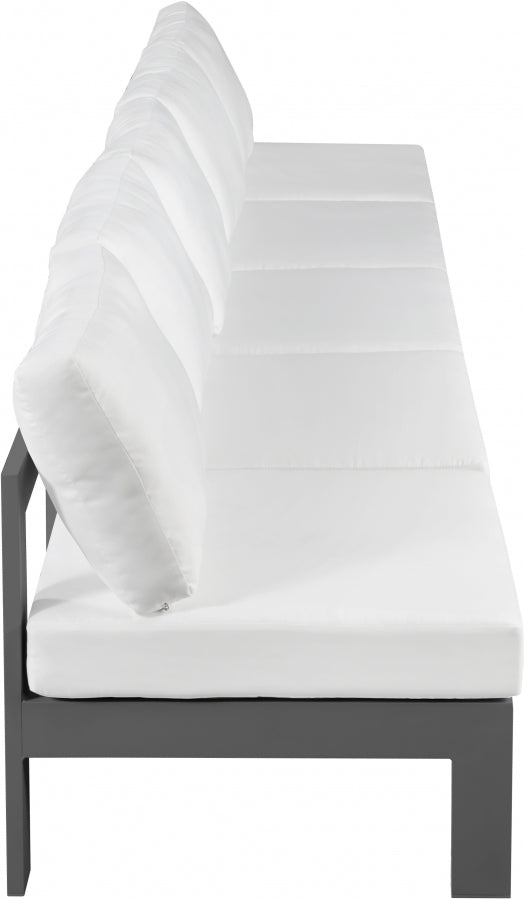 [HOT DEAL] Nizuc Fabric / Foam / Aluminum White Outdoor Patio Modular Sofa
