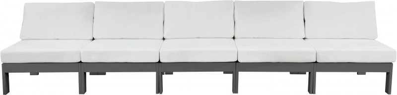 [HOT DEAL] Nizuc Fabric / Foam / Aluminum White Outdoor Patio Modular Sofa