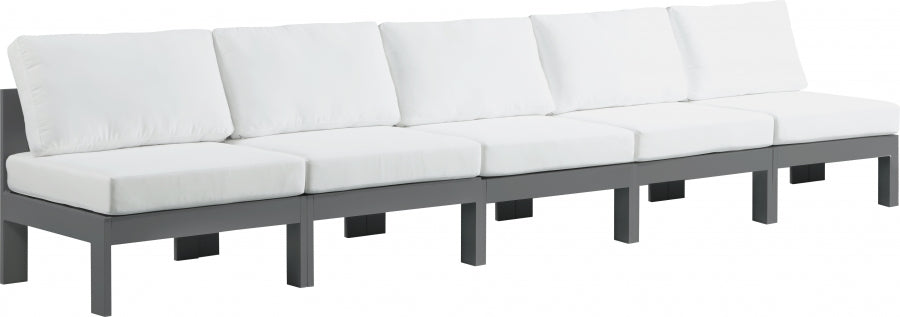 [HOT DEAL] Nizuc Fabric / Foam / Aluminum White Outdoor Patio Modular Sofa