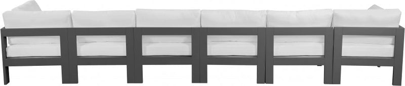 [HOT DEAL] Nizuc Fabric / Foam / Aluminum White Outdoor Patio Modular Sofa