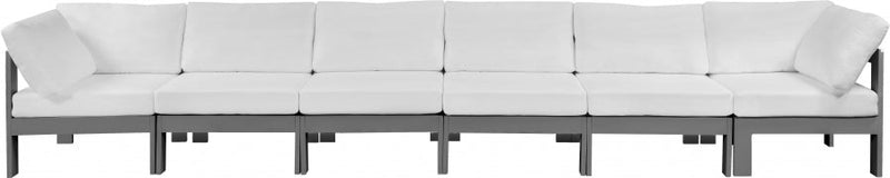 [HOT DEAL] Nizuc Fabric / Foam / Aluminum White Outdoor Patio Modular Sofa