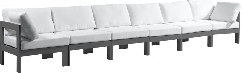 [HOT DEAL] Nizuc Fabric / Foam / Aluminum White Outdoor Patio Modular Sofa
