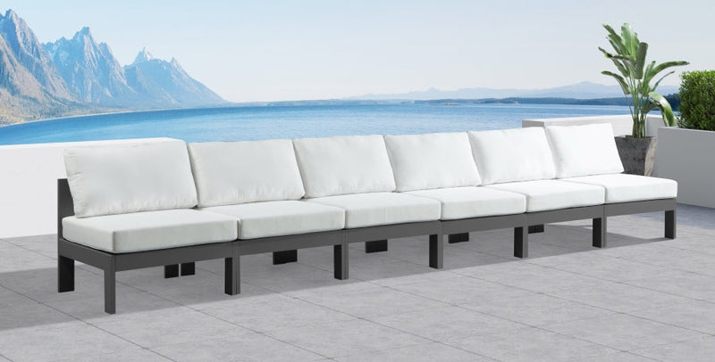 [HOT DEAL] Nizuc Fabric / Foam / Aluminum White Outdoor Patio Modular Sofa