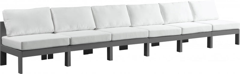 [HOT DEAL] Nizuc Fabric / Foam / Aluminum White Outdoor Patio Modular Sofa