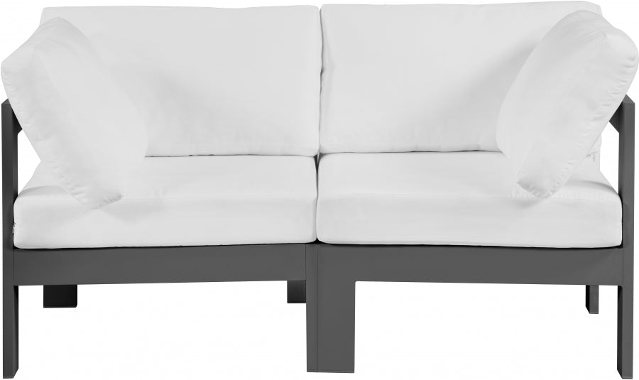 [HOT DEAL] Nizuc Fabric / Foam / Aluminum White Outdoor Patio Modular Sofa