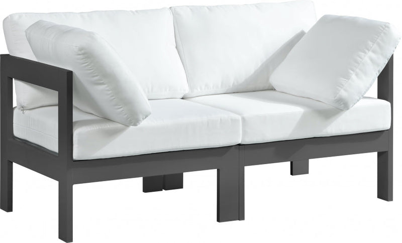 [HOT DEAL] Nizuc Fabric / Foam / Aluminum White Outdoor Patio Modular Sofa