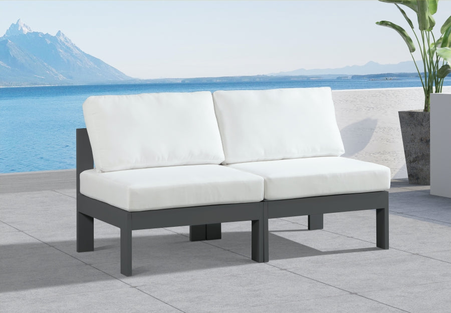 [HOT DEAL] Nizuc Fabric / Foam / Aluminum White Outdoor Patio Modular Sofa