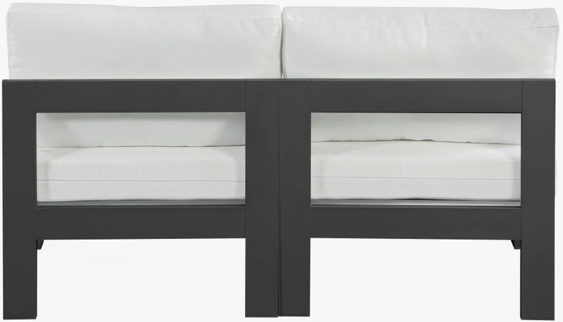 [HOT DEAL] Nizuc Fabric / Foam / Aluminum White Outdoor Patio Modular Sofa