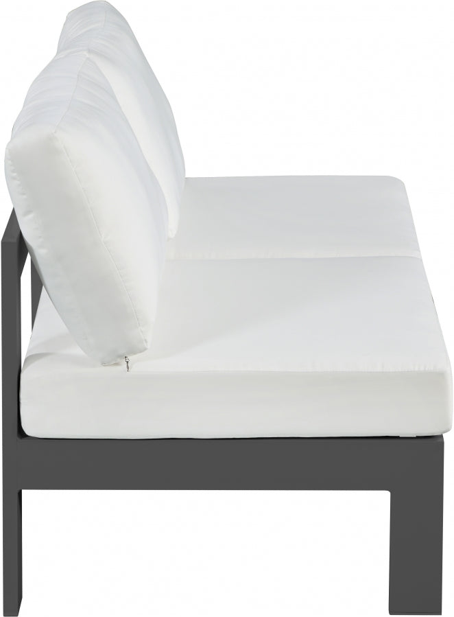 [HOT DEAL] Nizuc Fabric / Foam / Aluminum White Outdoor Patio Modular Sofa