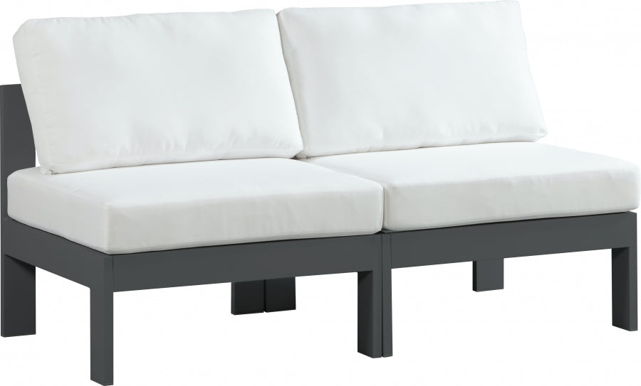 [HOT DEAL] Nizuc Fabric / Foam / Aluminum White Outdoor Patio Modular Sofa