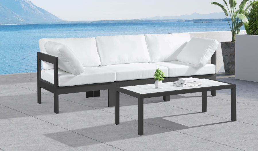 [HOT DEAL] Nizuc Fabric / Foam / Aluminum White Outdoor Patio Modular Sofa