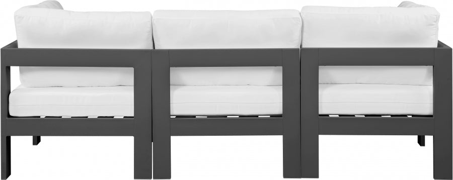 [HOT DEAL] Nizuc Fabric / Foam / Aluminum White Outdoor Patio Modular Sofa