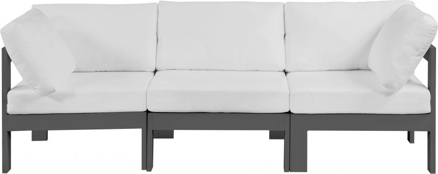 [HOT DEAL] Nizuc Fabric / Foam / Aluminum White Outdoor Patio Modular Sofa