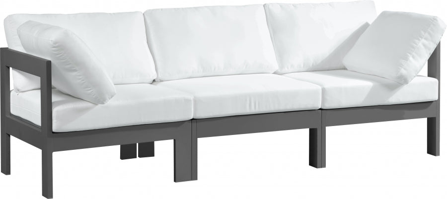 [HOT DEAL] Nizuc Fabric / Foam / Aluminum White Outdoor Patio Modular Sofa
