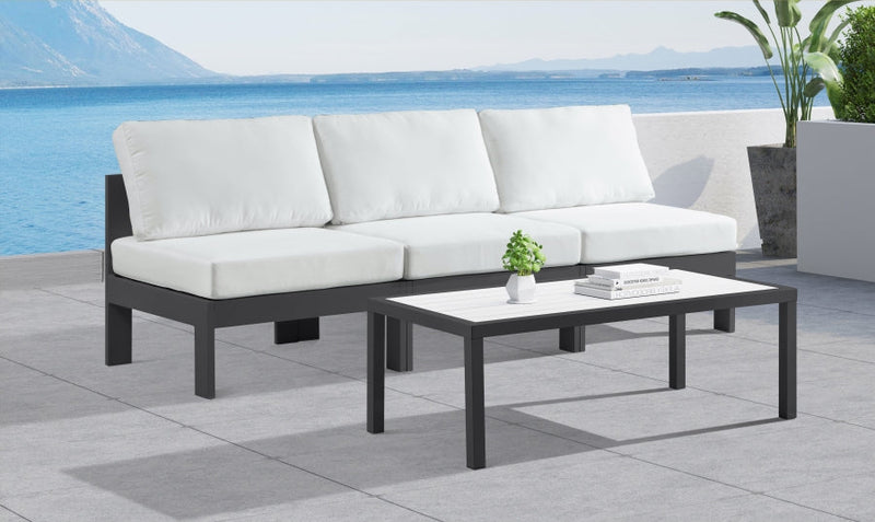 [HOT DEAL] Nizuc Fabric / Foam / Aluminum White Outdoor Patio Modular Sofa