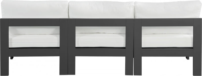 [HOT DEAL] Nizuc Fabric / Foam / Aluminum White Outdoor Patio Modular Sofa