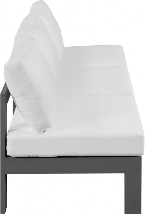 [HOT DEAL] Nizuc Fabric / Foam / Aluminum White Outdoor Patio Modular Sofa