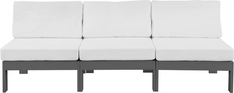 [HOT DEAL] Nizuc Fabric / Foam / Aluminum White Outdoor Patio Modular Sofa